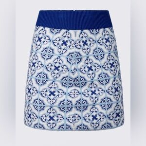 RtA Blue and White Matilde Patterned Mini Skirt NWT